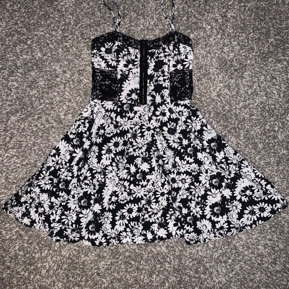Black and White Floral Dress